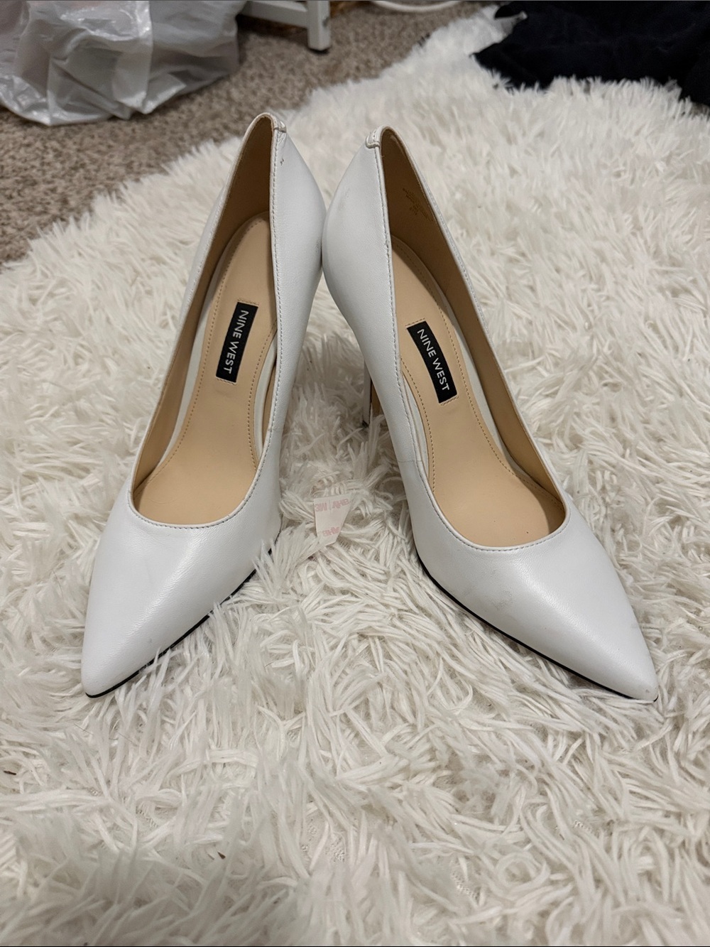 Nine West White Pointed Toe Stiletto Pumps